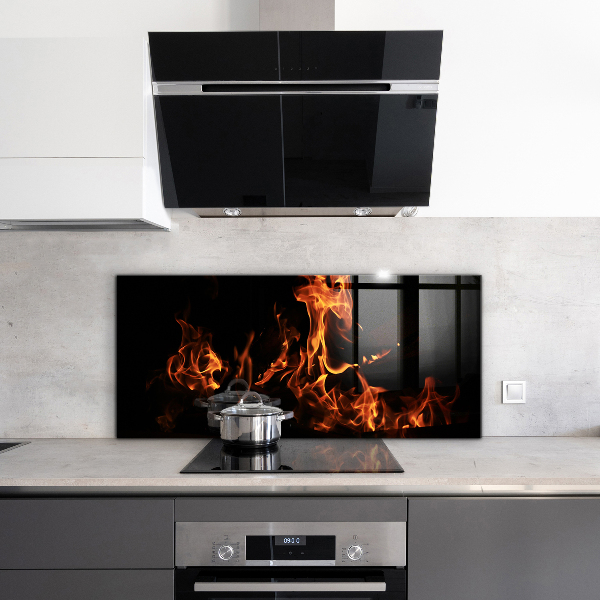 Sticlă pentru bucătărie Flăcări fierbinți ale unui foc de tabără