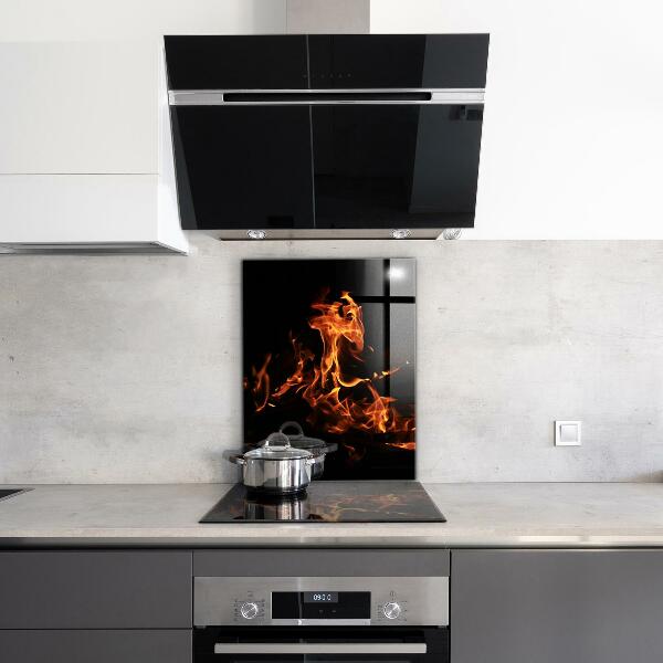 Sticlă pentru bucătărie Flăcări fierbinți ale unui foc de tabără