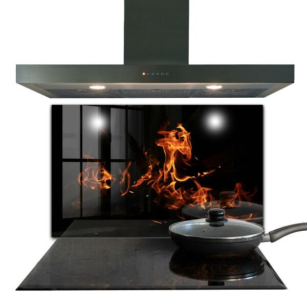 Sticlă pentru bucătărie Flăcări fierbinți ale unui foc de tabără