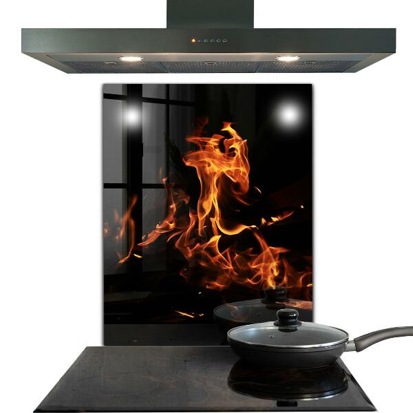 Sticlă pentru bucătărie Flăcări fierbinți ale unui foc de tabără