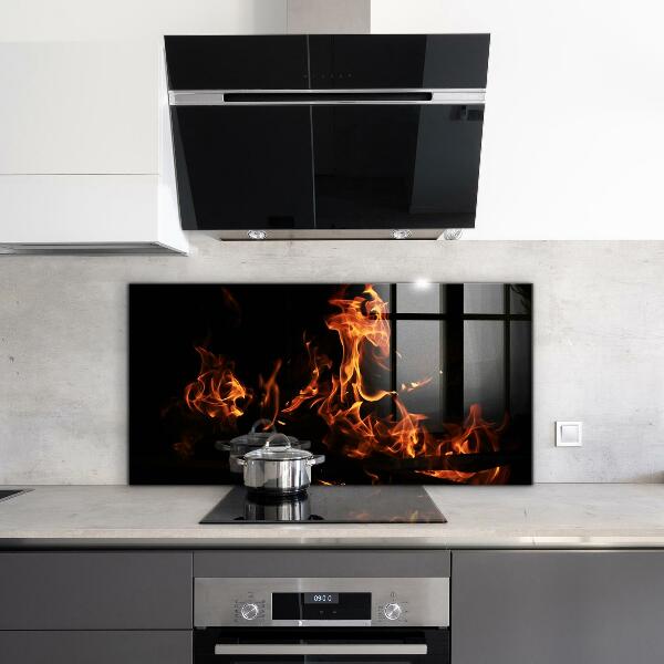 Sticlă pentru bucătărie Flăcări fierbinți ale unui foc de tabără