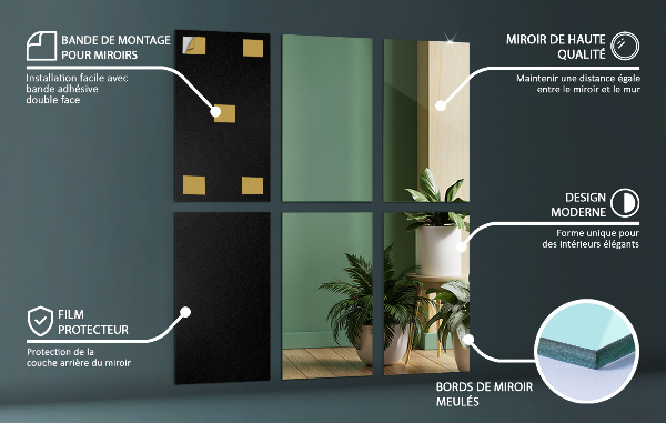 Gresie oglinda pentru perete 6 buc. 30X20 cm