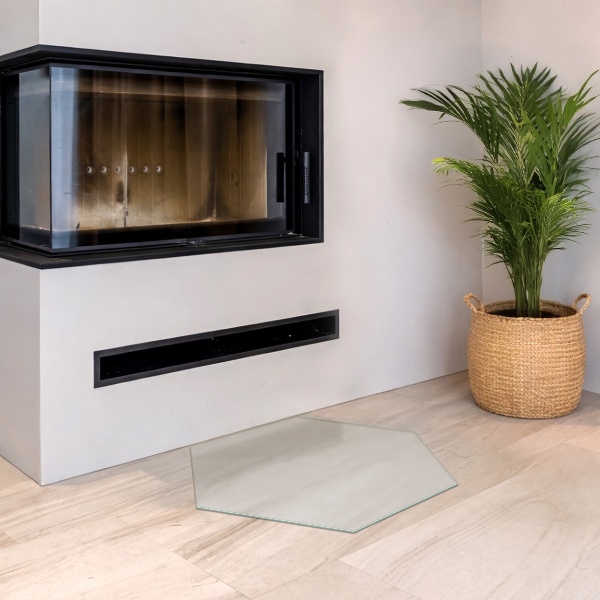 Protecție hexagonală semitransparentă pentru sobă h40 cm