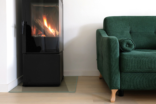 Sticlă securizată protecție sub sobă pătrat 50x50 cm