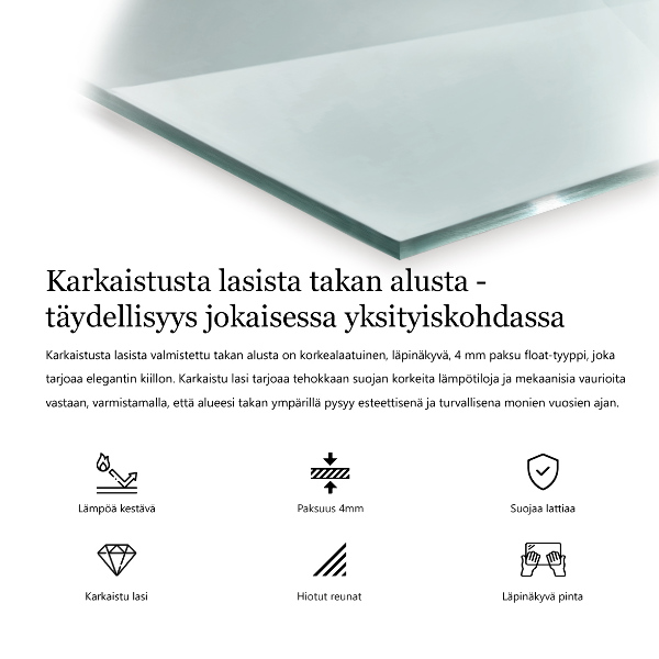 Sticlă securizată protecție sub sobă pătrat 50x50 cm