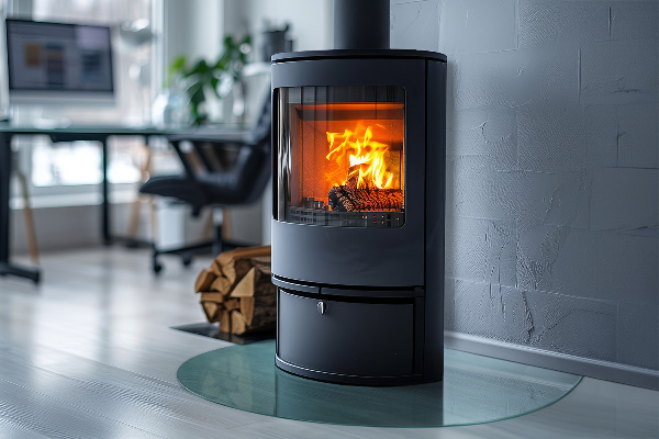 Sticlă sub șemineu semi-oval 80x70 cm