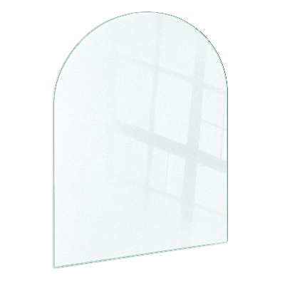 Placă de protecție semi-ovală semitransparentă pentru șemineu 80x70 cm