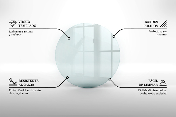 Placă de sticlă pentru șemineu circular fi100 cm