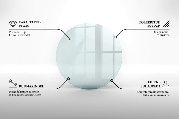 Placă de sticlă pentru șemineu circular fi100 cm