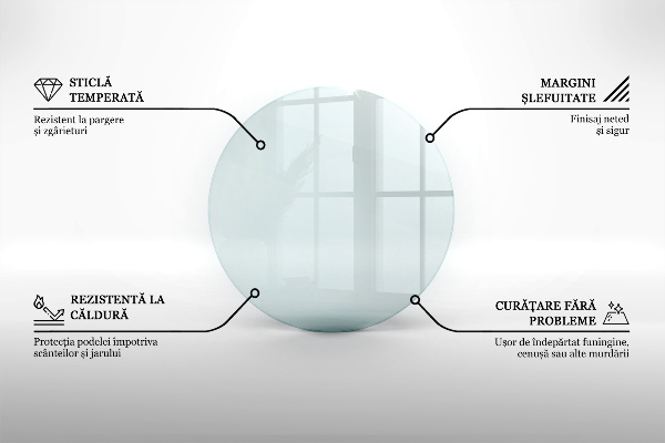 Placă de sticlă pentru șemineu circular fi70 cm