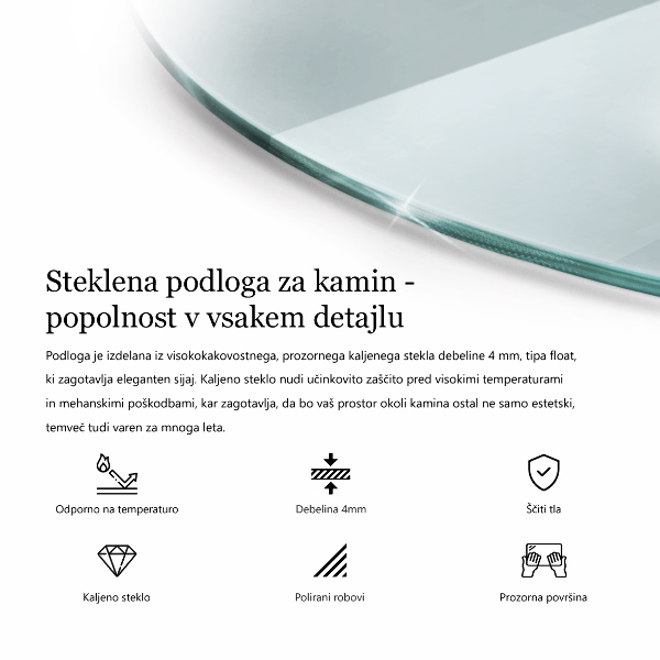 Protecție sub sobă circular fi80 cm