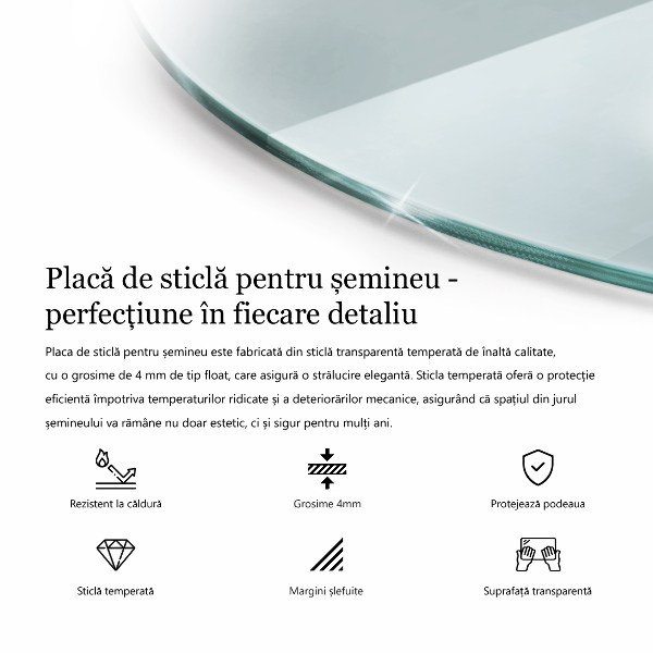 Protecție sub sobă circular fi80 cm