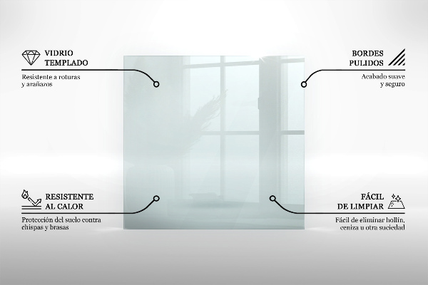 Sticlă securizată protecție sub sobă dreptunghiulară 100x50 cm