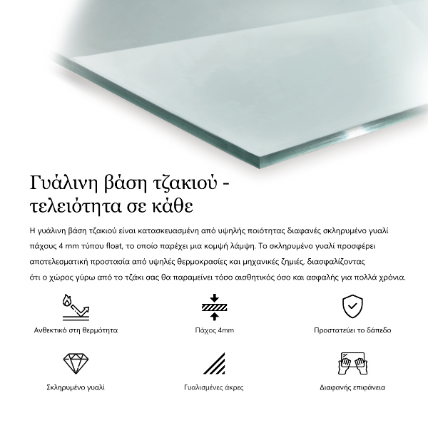 Sticlă securizată protecție sub sobă dreptunghiulară 100x50 cm