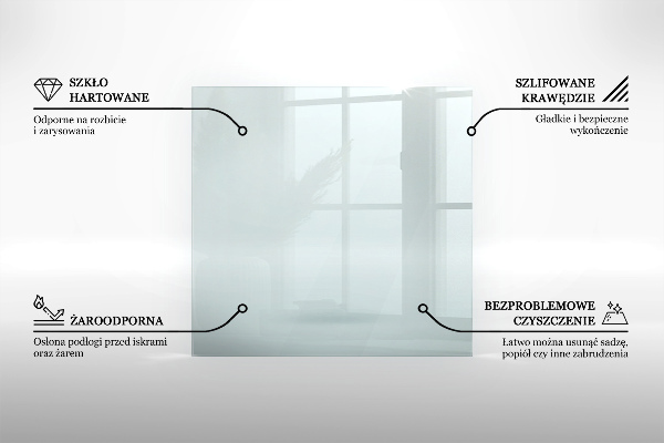 Sticlă securizată protecție sub sobă dreptunghiulară 100x50 cm