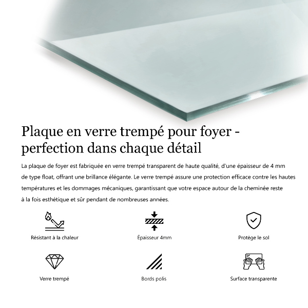 Protecție sub sobă dreptunghiulară 125x50 cm