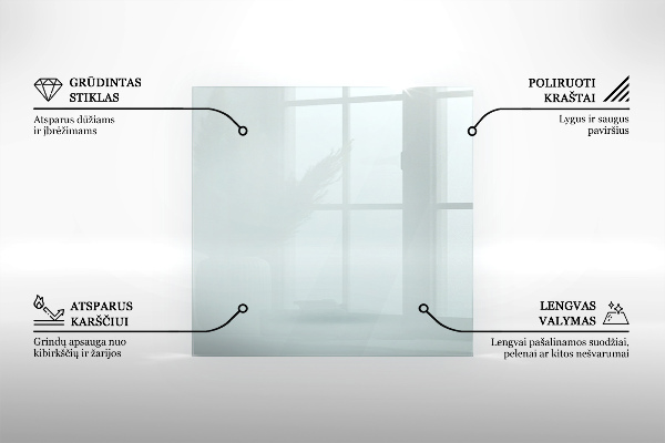 Sticlă securizată protecție sub sobă dreptunghiulară 60x40 cm