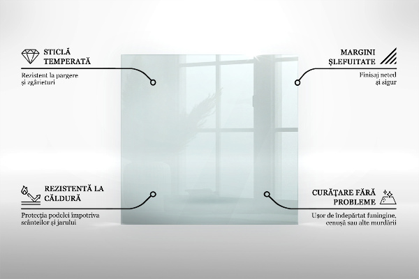 Sticlă sub șemineu dreptunghiulară 80x60 cm