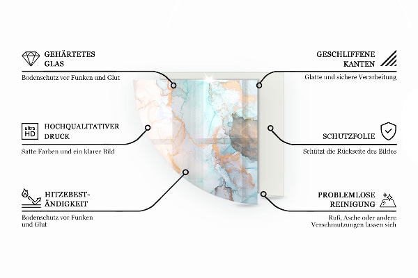 Cvartale protecție sub sobă Modele decorative de plăci