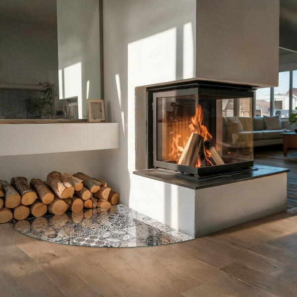 Cvartale protecție sub sobă Modele decorative de plăci