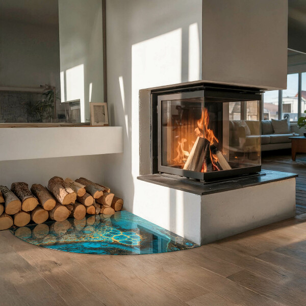 Cvartale protecție sub sobă Model organic abstract