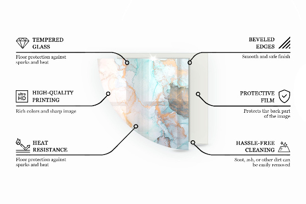 Cvartale sticlă securizată protecție sub sobă Model de tablă perforată