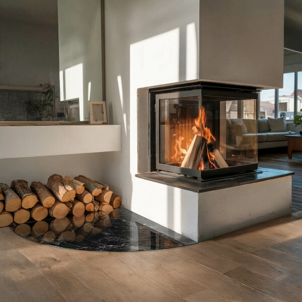 Cvartale protecție sub sobă Model elegant de marmură