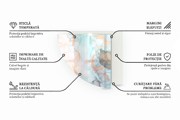 Cvartale sticlă sub șemineu Placă de lemn în machetă