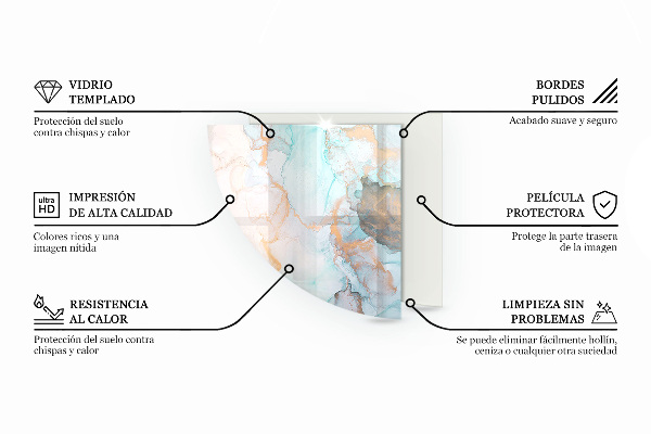 Cvartale protecție sub sobă Modele de mozaic în plăci