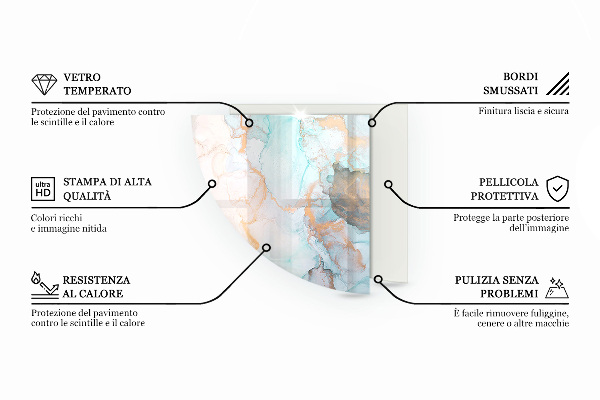 Cvartale sticlă sub șemineu Geometrie cu lemn