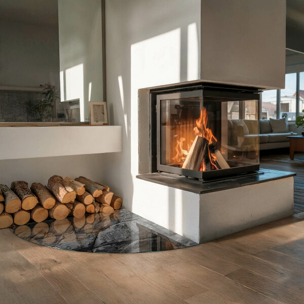 Cvartale sticlă securizată protecție sub sobă Model de piatră naturală