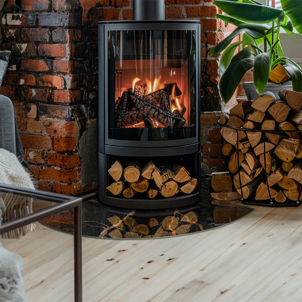 Cvartale protecție sub sobă Marmură elegantă cu vene