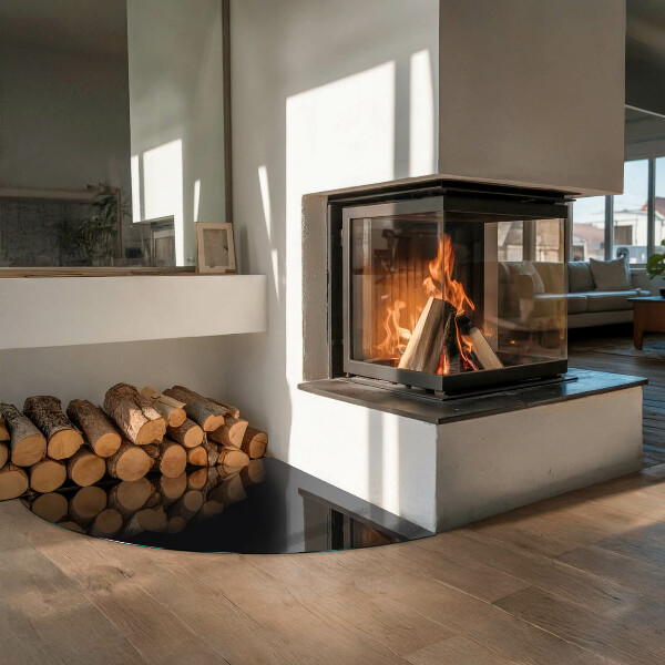 Cvartale protecție sub sobă Culoare Negru