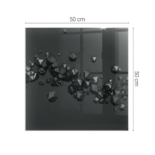 Pătrată sticlă securizată protecție sub sobă Nor abstract de solide