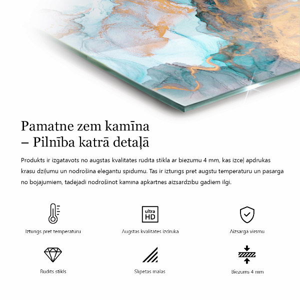 Pătrată protecție sub sobă Plăci în diferite nuanțe