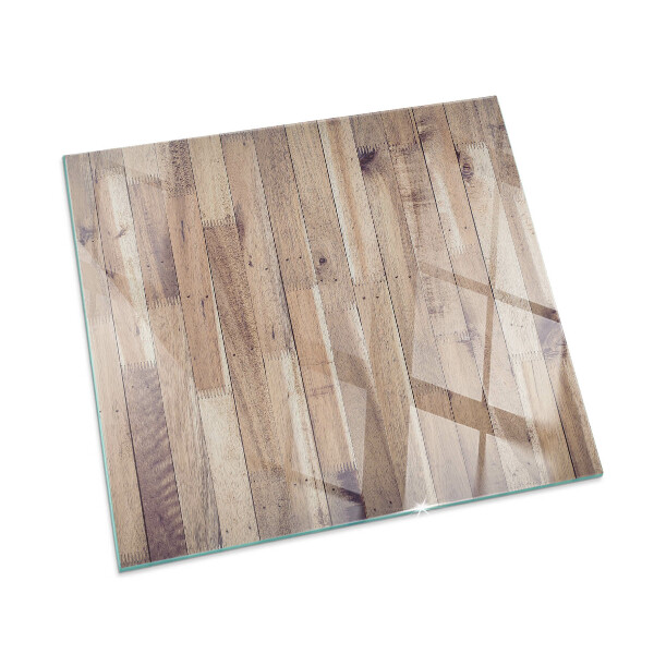 Pătrată sticlă sub șemineu Placă de lemn în machetă