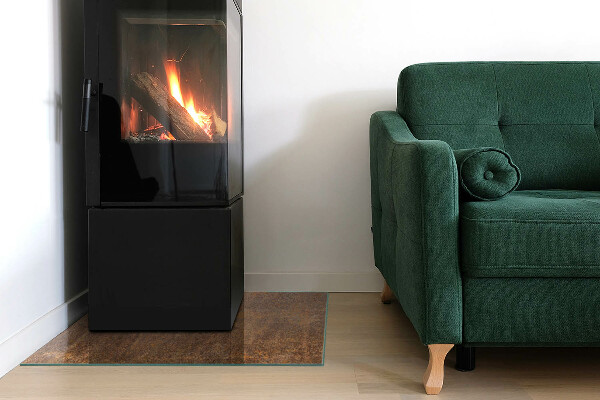 Pătrată protecție sub sobă Textură de rugină pe metal