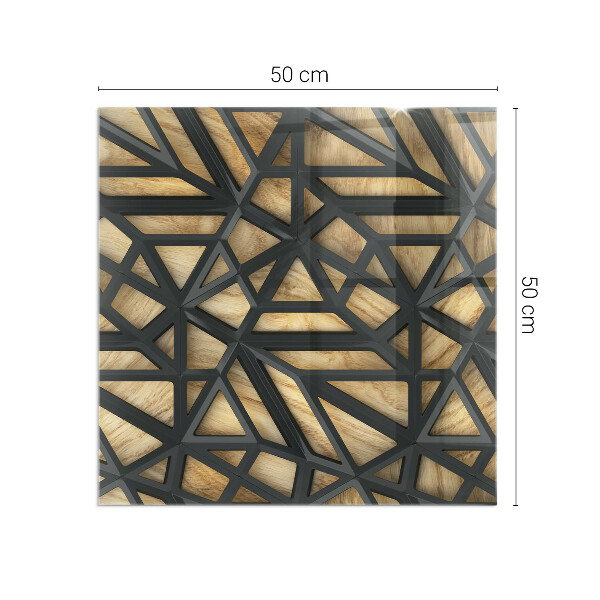 Pătrată sticlă sub șemineu Geometrie cu lemn