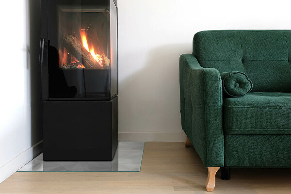 Pătrată sticlă securizată protecție sub sobă Model geometric abstract