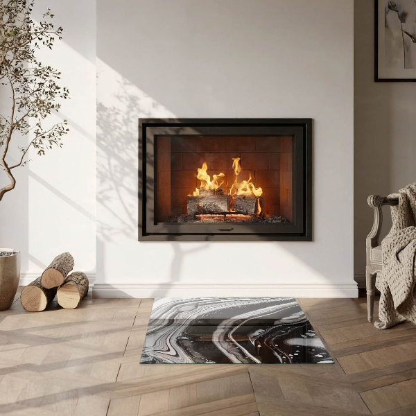 Pătrată protecție sub sobă Valuri și linii abstracte