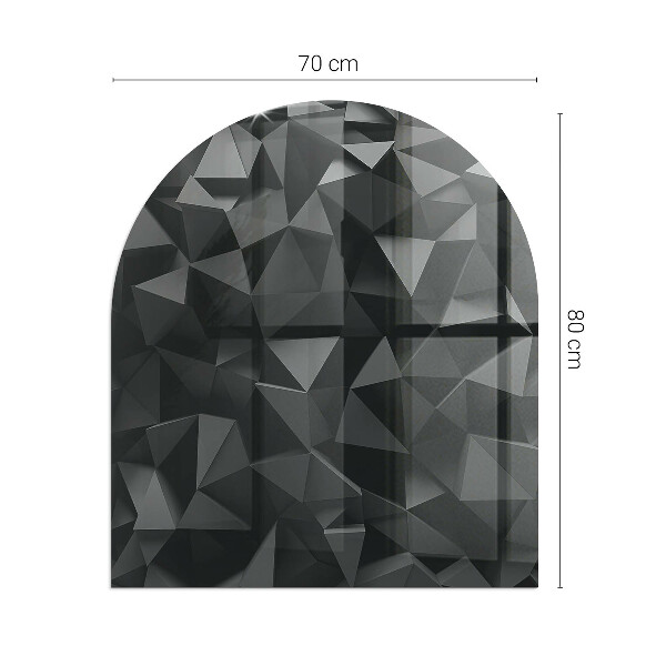 Semiovală sticlă sub șemineu Geometrie tridimensională