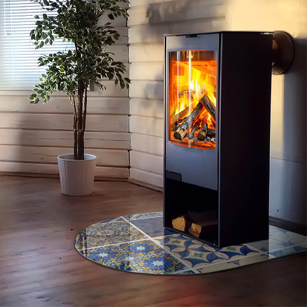 Semiovală sticlă securizată de protecție sub sobă Modele de plăci ceramice
