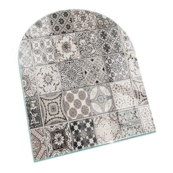 Semiovală sticlă sub șemineu Modele decorative de plăci