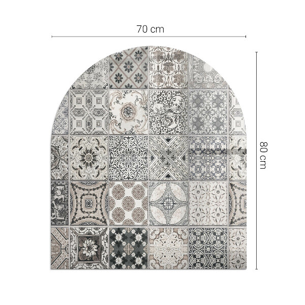 Semiovală sticlă sub șemineu Modele decorative de plăci