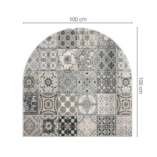 Semiovală sticlă sub șemineu Modele decorative de plăci