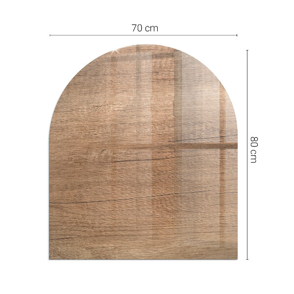 Semiovală placă de sticlă pentru șemineu Model natural din lemn