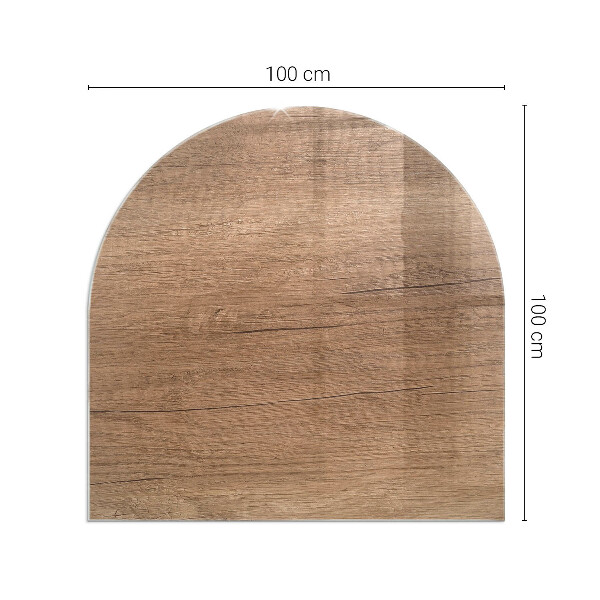 Semiovală placă de sticlă pentru șemineu Model natural din lemn