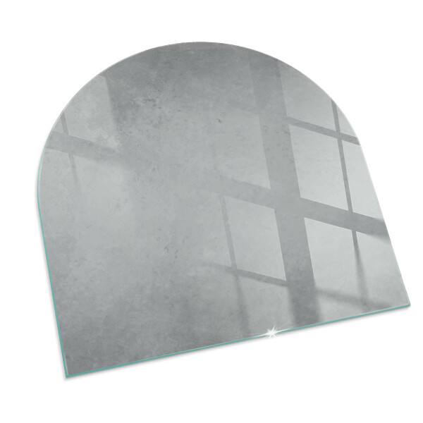 Semiovală sticlă securizată de protecție sub sobă Textură de beton cu efect