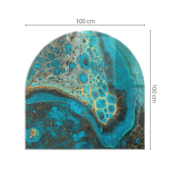 Semiovală sticlă sub șemineu Model organic abstract