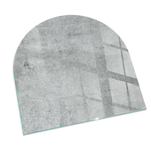 Semiovală placă de sticlă pentru șemineu Textură de beton brut